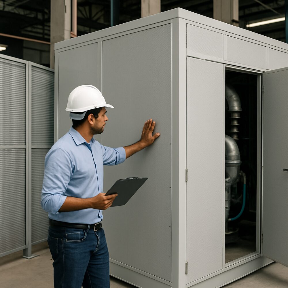 Acoustic Enclosure Manufacturer in India - Acoustic Enclosure Manufacturer support by EchoShield Acoustic for India
