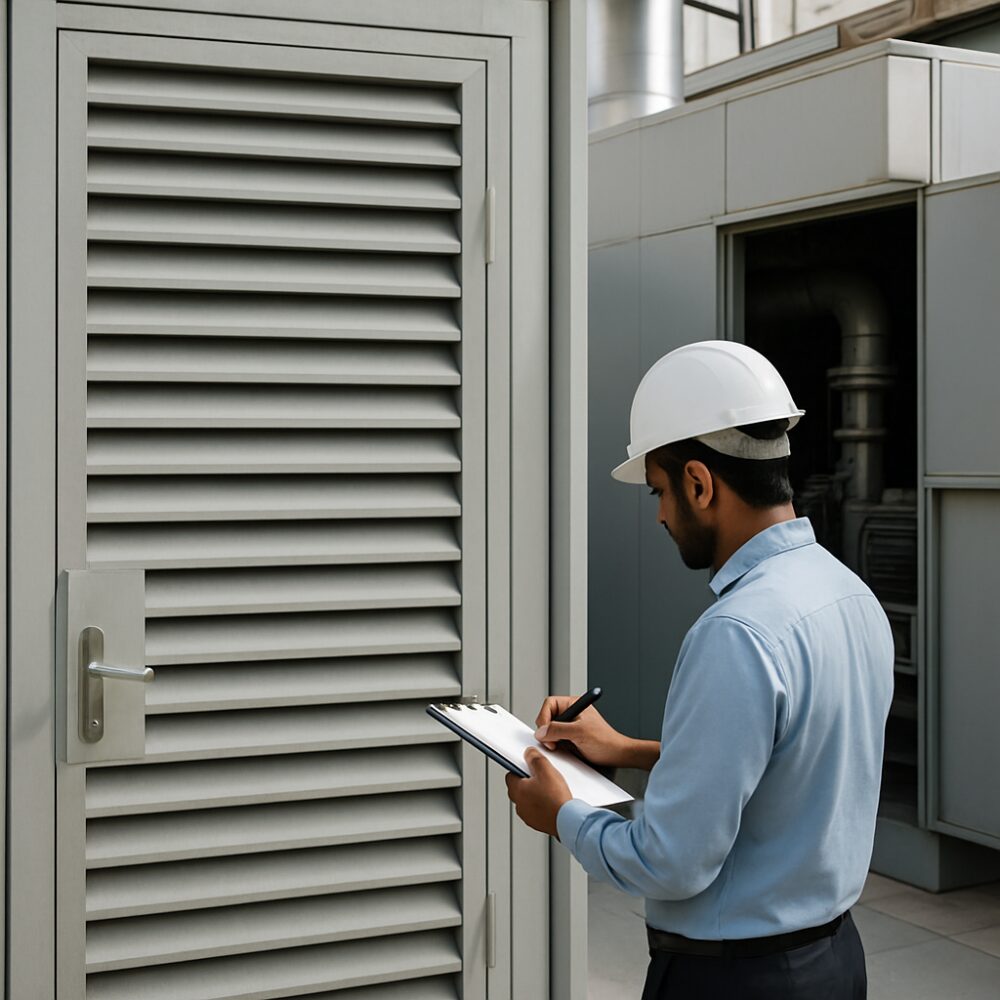 Acoustic Louvered Door in India - Acoustic Louvered Door support by EchoShield Acoustic for India