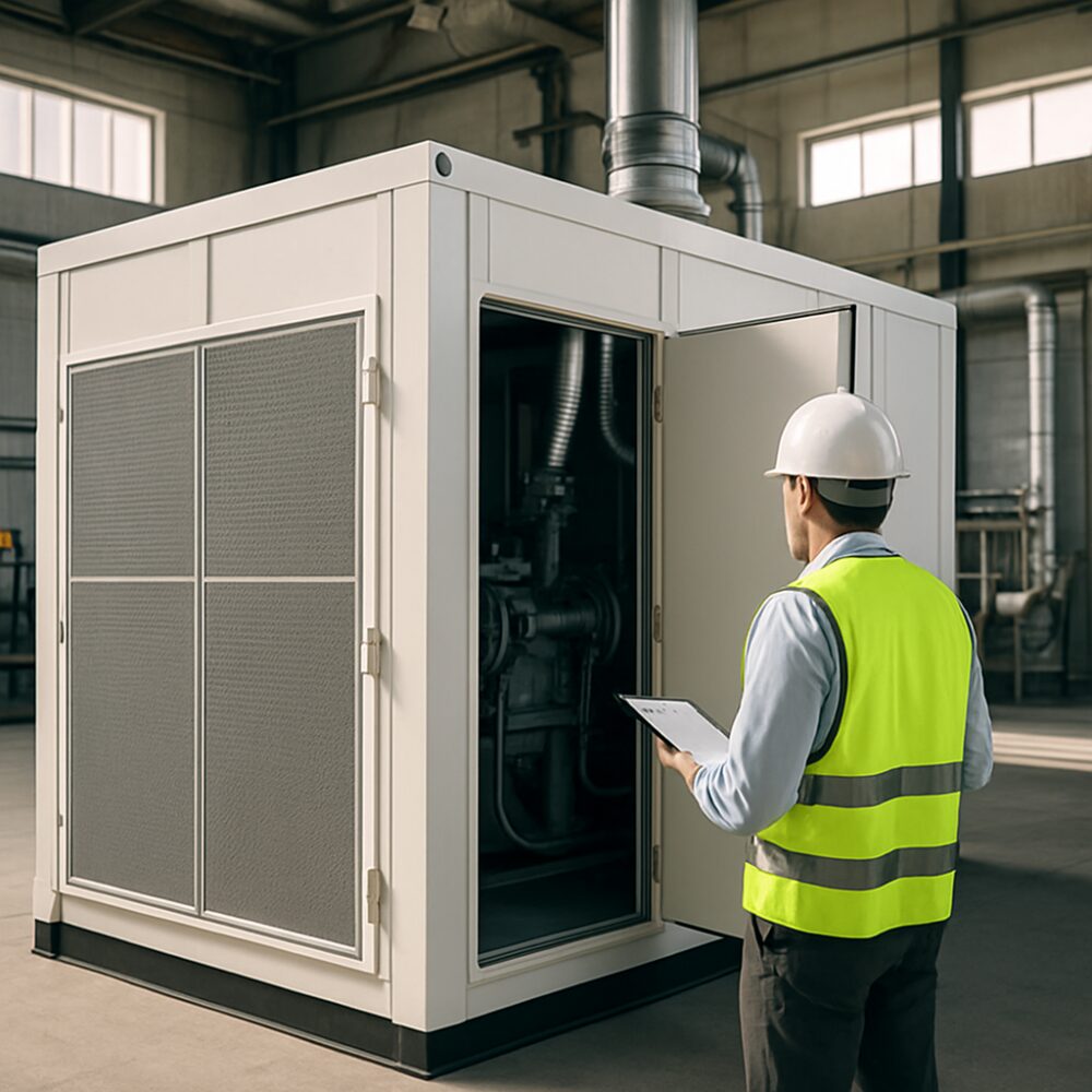 Container Acoustic Enclosure in India - Container Acoustic Enclosure support by EchoShield Acoustic for India
