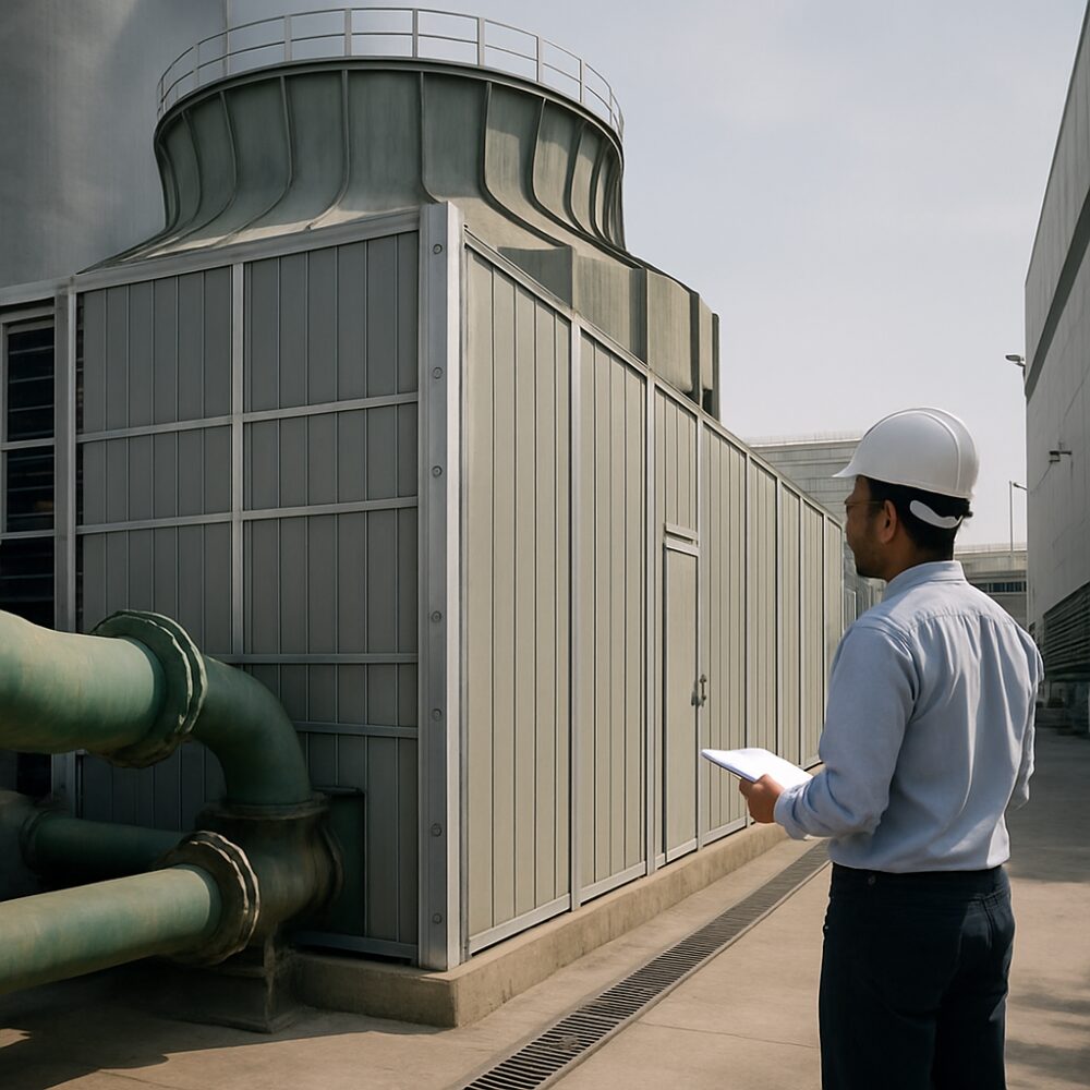 Cooling Tower Noise Barrier in India - Cooling Tower Noise Barrier support by EchoShield Acoustic for India
