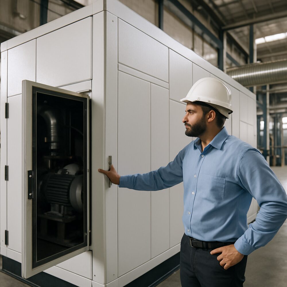 Machine Acoustic Enclosure in India - Machine Acoustic Enclosure support by EchoShield Acoustic for India