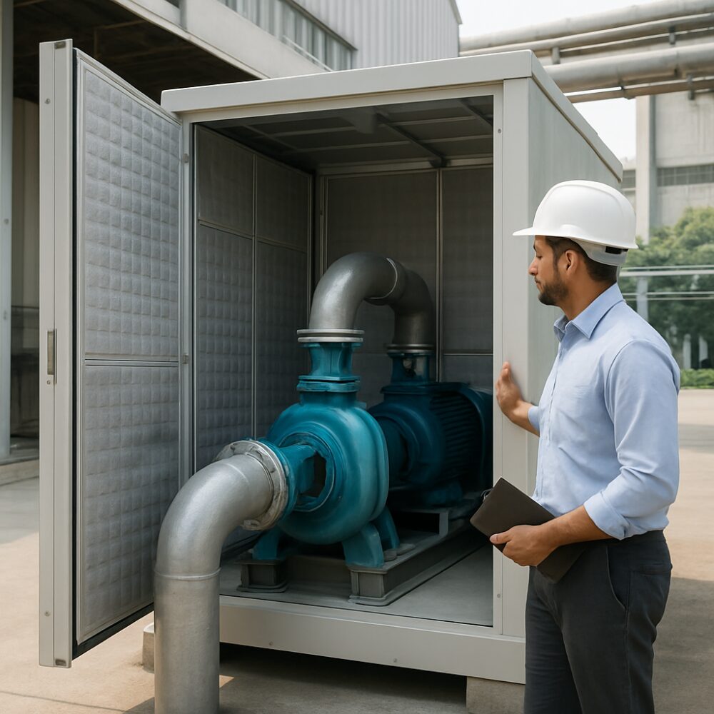 Pump Acoustic Enclosure in India - Pump Acoustic Enclosure support by EchoShield Acoustic for India