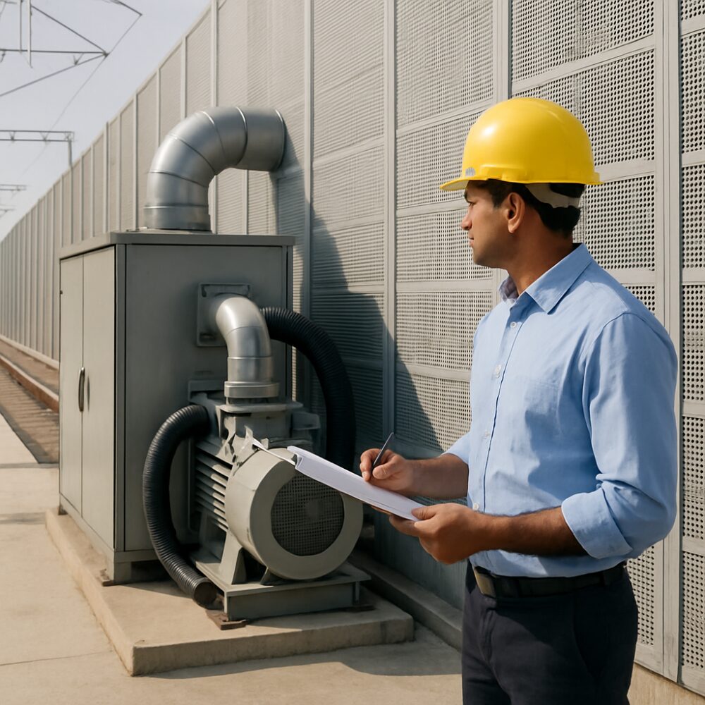 Railway Noise Barrier in India - Railway Noise Barrier support by EchoShield Acoustic for India