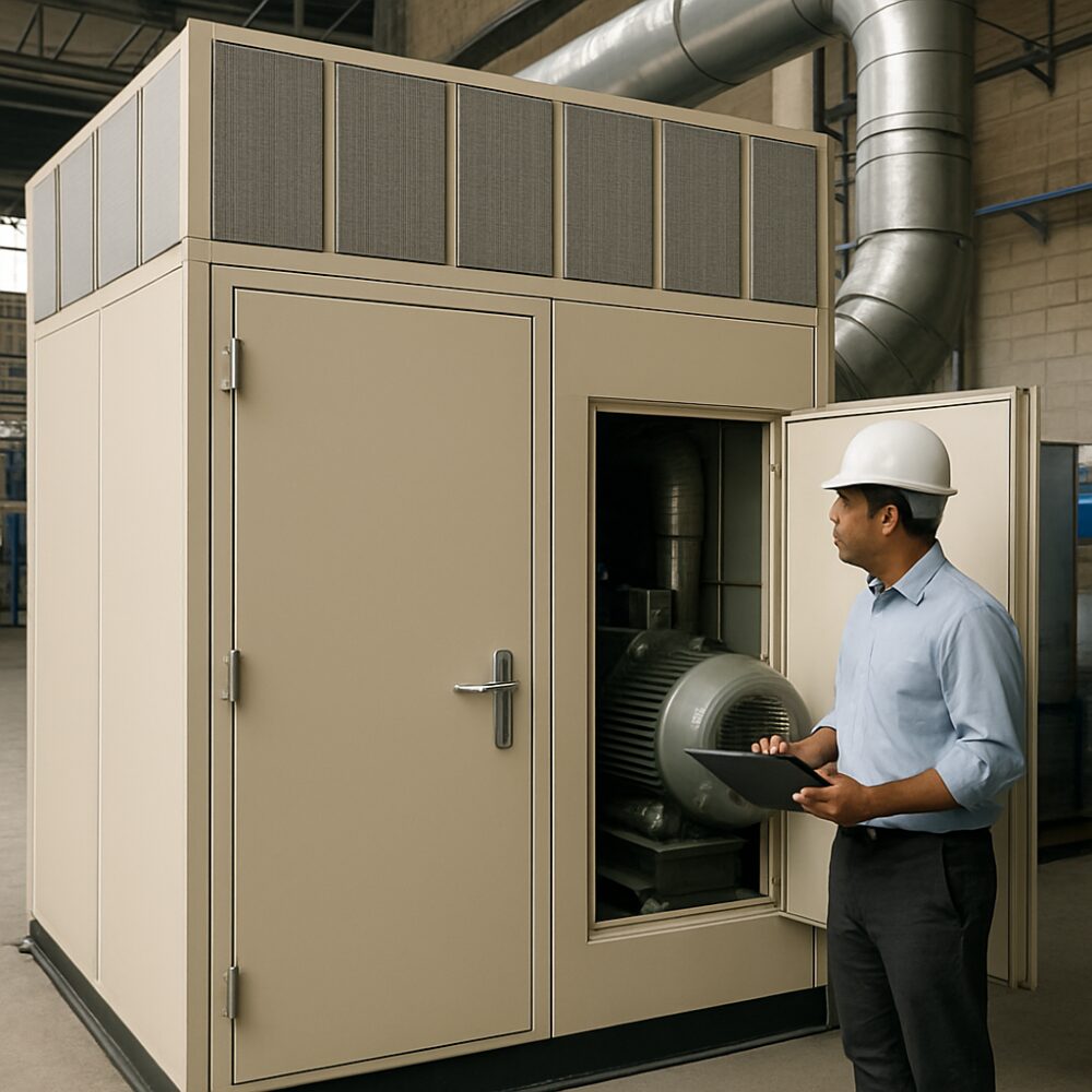 Soundproof Industrial Cabin - Soundproof Industrial Cabin support by EchoShield Acoustic for India
