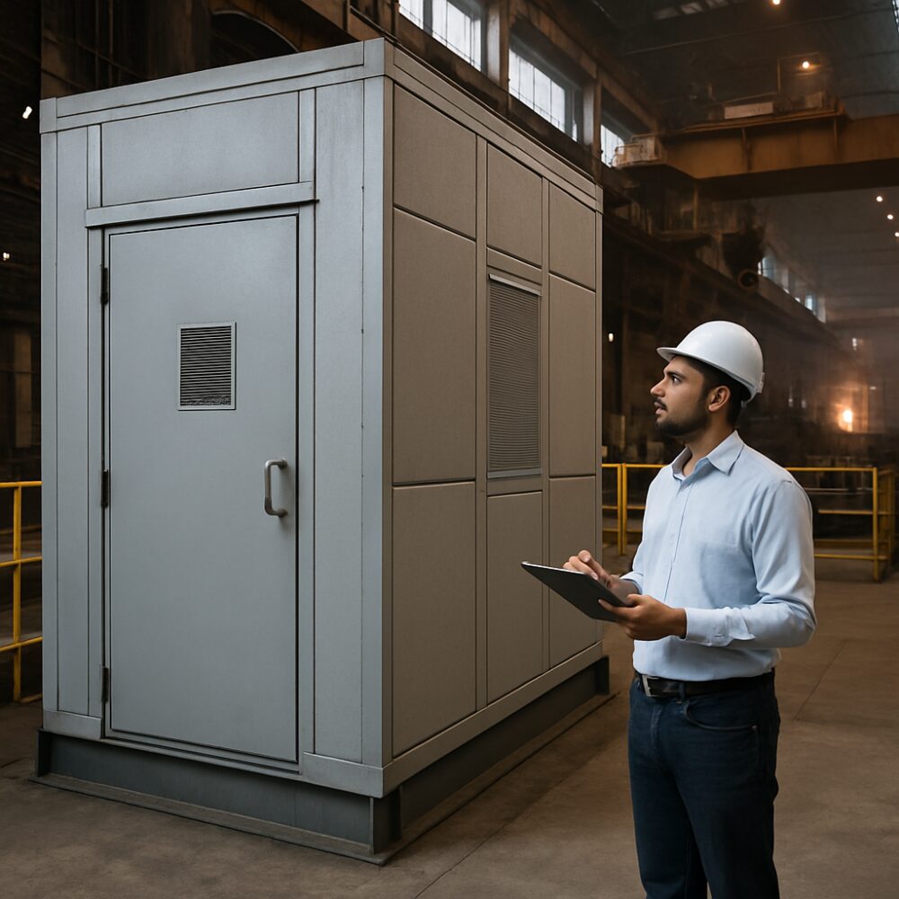 Steel Plant Pulpit Cabin in India - Steel Plant Pulpit Cabin support by EchoShield Acoustic for India